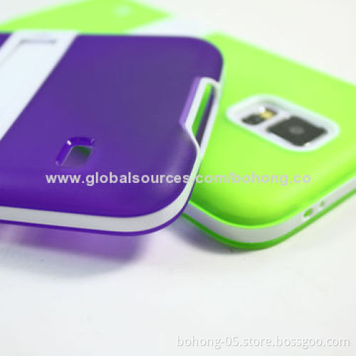 Matte TPU + PC Holder 3-in-1 Cases for Samsung S5, Different Colors Available